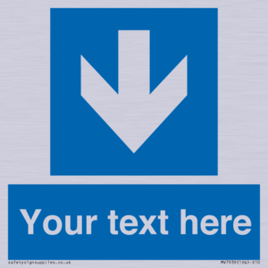 Custom Mandatory directional sign, blue arrow down